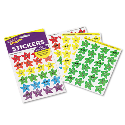 Image of TREND® Stinky Stickers Variety Pack, Smiley Stars, Assorted Colors, 432/pack