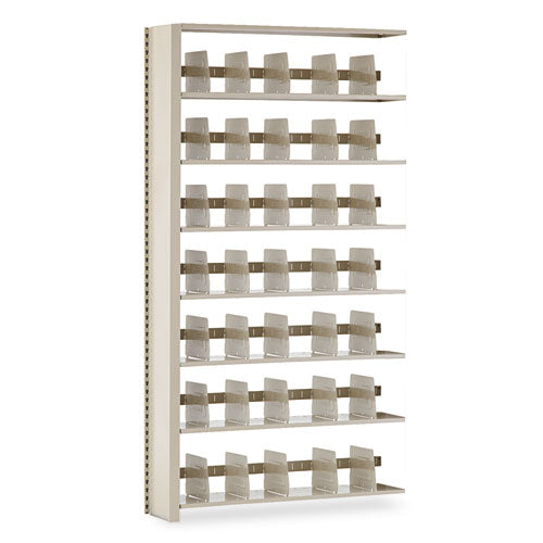 Image of Tennsco Snap-Together Seven-Shelf Closed Add-On Unit, Steel, 48w X 12d X 88h, Sand