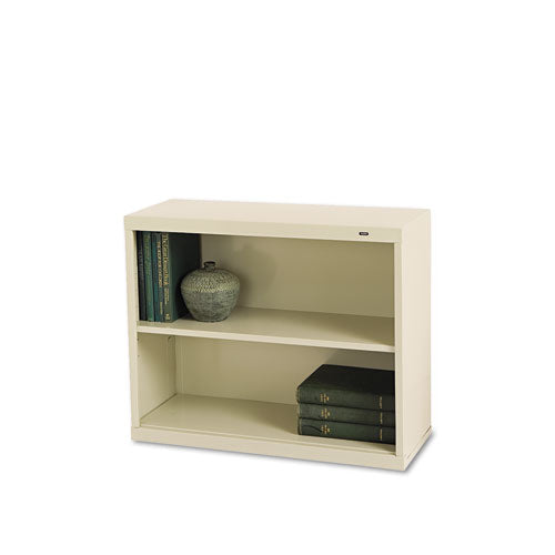 Image of Tennsco Metal Bookcase, Two-Shelf, 34.5w x 13.5d x 28h, Putty