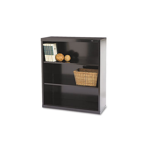 Image of Tennsco Metal Bookcase, Three-Shelf, 34.5w x 13.5d x 40h, Black