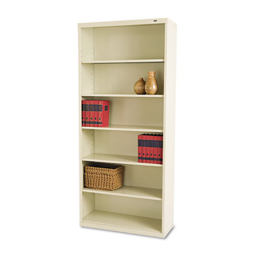 Image of Tennsco Metal Bookcase, Six-Shelf, 34.5w x 13.5h x 78h, Putty