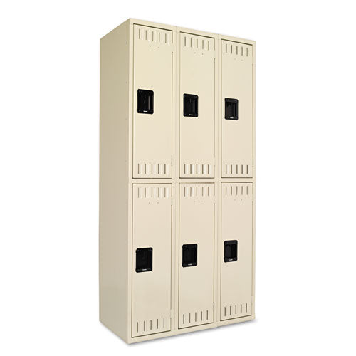 Image of Tennsco Double Tier Locker, Triple Stack, 36w X 18d X 72h, Sand