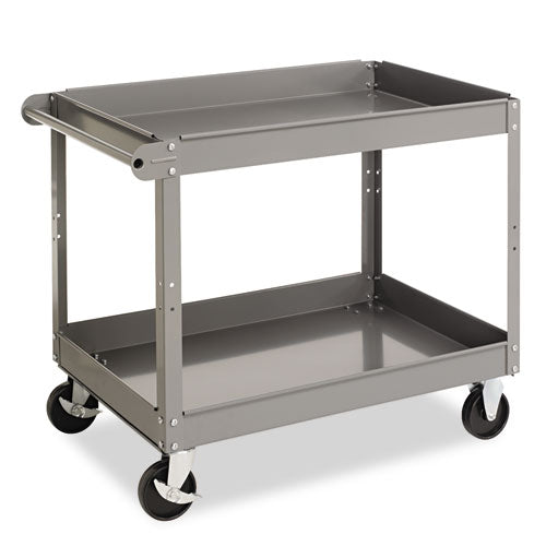 Image of Tennsco Two-Shelf Metal Cart, Metal, 2 Shelves, 500 lb Capacity, 24" x 36" x 32", Gray