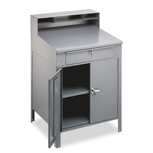 Image of Tennsco Steel Cabinet Shop Desk, 34.5" X 29" X 53", Medium Gray