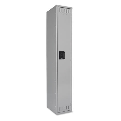 Image of Tennsco Single-Tier Locker, One Locker with Hat Shelf and Coat Rod, 12w x 18d x 72h, Medium Gray