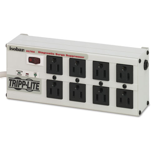 Image of Tripp Lite by Eaton Isobar Surge Protector, 8 AC Outlets, 12 ft Cord, 3,840 J, Light Gray