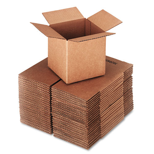 Image of Universal® Cubed Fixed-Depth Corrugated Shipping Boxes, Regular Slotted Container (RSC), Small, 6" x 6" x 6", Brown Kraft, 25/Bundle