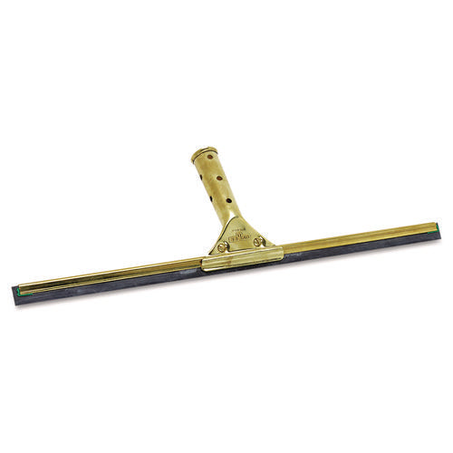 Image of Unger® Golden Clip Brass Squeegee Complete, 18" Wide Blade, 4.5" Handle