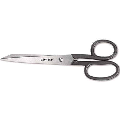 Image of Westcott® Kleencut Stainless Steel Shears, 8" Long, 3.75" Cut Length, Straight Black Handle