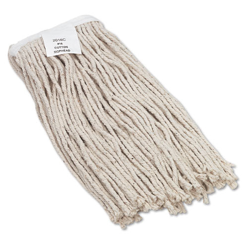 Image of Boardwalk® Cut-End Wet Mop Head, Cotton, No. 16 Size, White