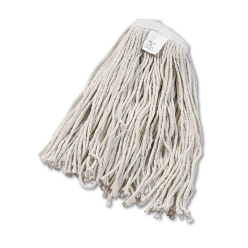 Image of Boardwalk® Cut-End Wet Mop Head, Cotton, White, #20, 12/carton