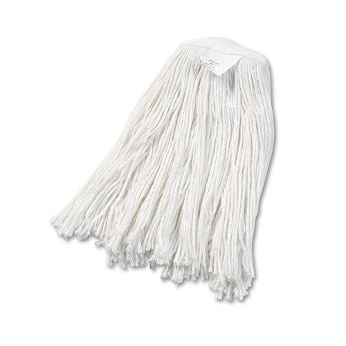 Image of Boardwalk® Cut-End Wet Mop Head, Rayon, No. 20, White, 12/carton
