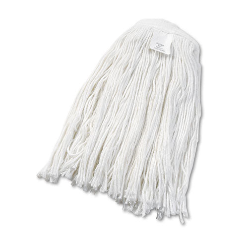 Image of Boardwalk® Cut-End Wet Mop Head, Rayon, No. 24, White, 12/carton