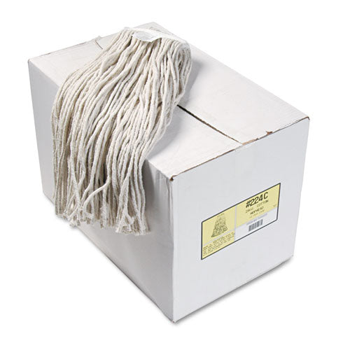 Image of Boardwalk® Premium Cut-End Wet Mop Heads, Cotton, 24oz, White, 12/carton