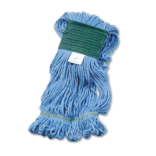 Image of Boardwalk® Super Loop Wet Mop Head, Cotton/synthetic Fiber, 5" Headband, Medium Size, Blue