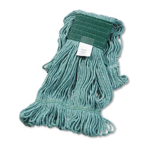 Image of Boardwalk® Super Loop Wet Mop Head, Cotton/synthetic Fiber, 5" Headband, Medium Size, Green, 12/carton