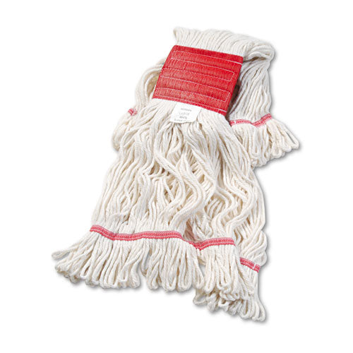 Image of Boardwalk® Super Loop Wet Mop Head, Cotton/synthetic Fiber, 5" Headband, Large Size, White, 12/carton