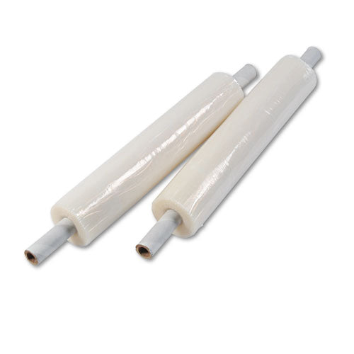Image of Universal® Stretch Film with Preattached Handles, 20" x 1,000 ft, 20 mic (80-Gauge), Clear, 4/Carton