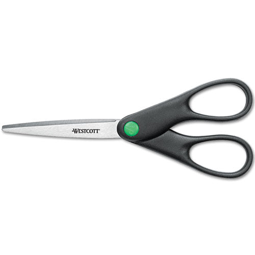 Image of Westcott® KleenEarth Scissors, 7" Long, 2.75" Cut Length, Straight Black Handle