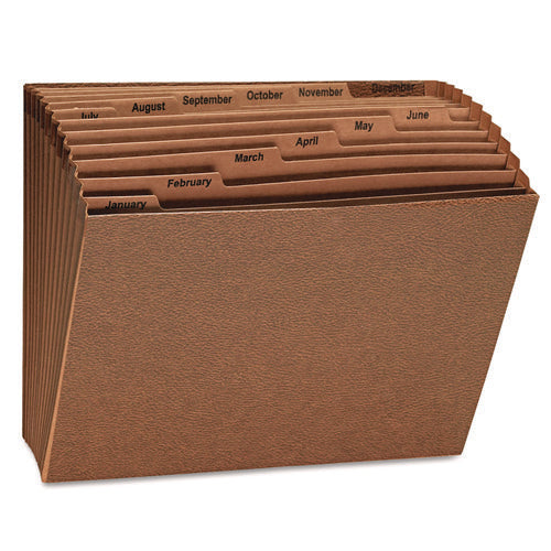 Image of Universal® Expanding Files, 12 Sections, 1/12-Cut Tabs, Letter Size, Redrope