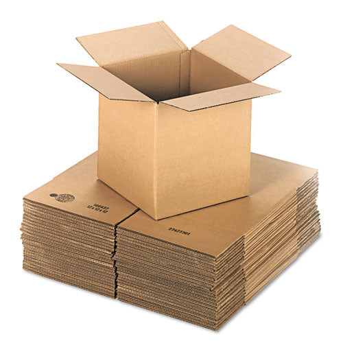 Image of Universal® Cubed Fixed-Depth Corrugated Shipping Boxes, Regular Slotted Container, X-Large, 12" x 12" x 12", Brown Kraft, 25/Bundle