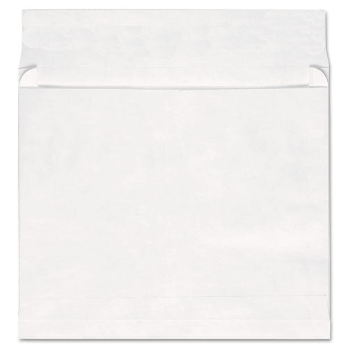 Image of Universal® Deluxe Tyvek Expansion Envelopes, Open-Side, 2" Capacity, #13 1/2, Square Flap, Self-Adhesive Closure, 10 x 13, White, 100/BX