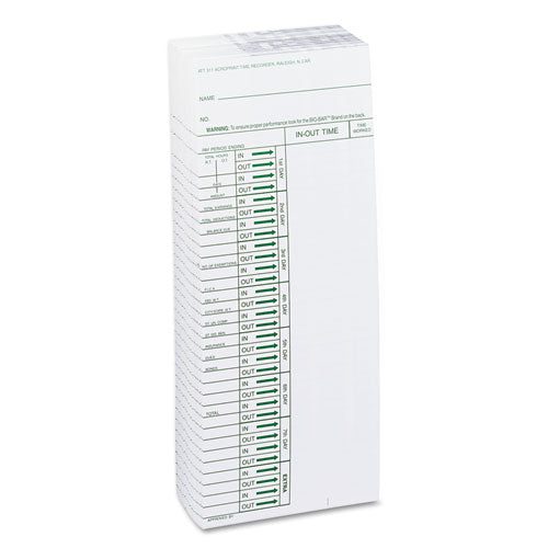 Image of Acroprint® Time Clock Cards For Acroprint Att310, One Side, 4 X 10, 200/pack