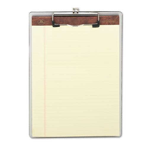 Image of Universal® Plastic Brushed Aluminum Clipboard, Portrait Orientation, 0.5" Clip Capacity, Holds 8.5 x 11 Sheets, Silver