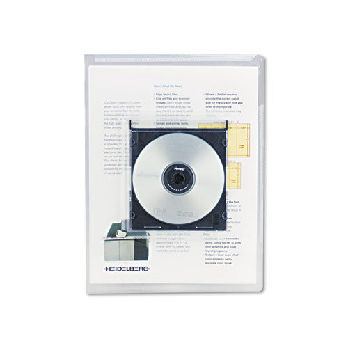 Image of Universal® Transparent Deluxe Locking Project Files With Cd-Rom Holder, Letter Size, Clear, 25/pack
