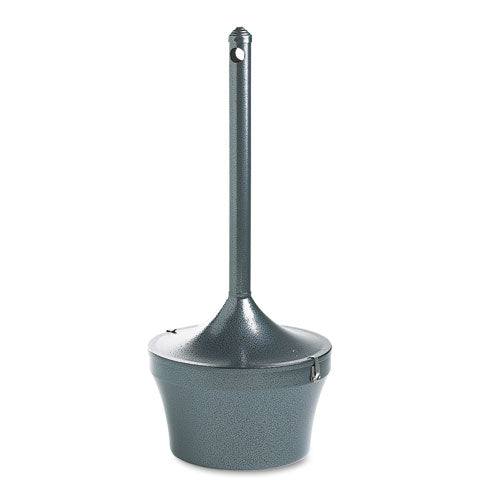 Image of Rubbermaid® Commercial Aladdin Smokers' Station, Round, Steel, 4.5 gal, 16 dia x 38.75, Charcoal