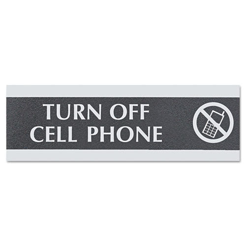 Image of Headline® Sign Century Series Office Sign,turn Off Cell Phone, 9 X 3