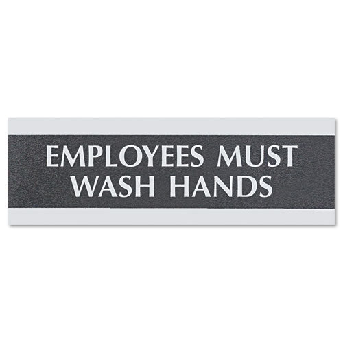Image of Headline® Sign Century Series Office Sign, Employees Must Wash Hands, 9 X 3