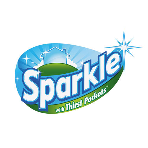 Image of Sparkle® Pick-A-Size Perforated Kitchen Triple Roll Towels with Thirst Pockets, 2-Ply, 11 x 6, White, 165 Sheets/Roll, 6 Rolls/Pack
