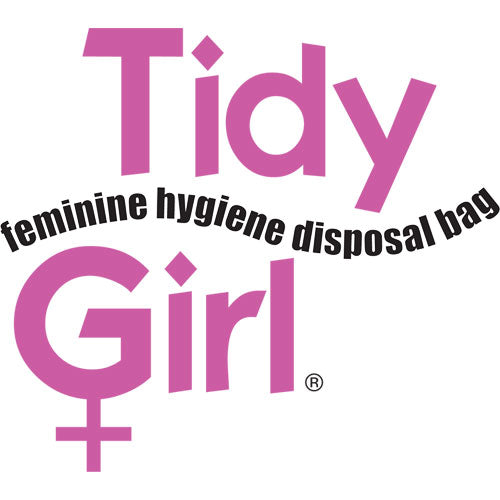 Image of Tidy Girl Feminine Hygiene Sanitary Disposal Bags, 4" x 4" x 10", Pink/Black, 150 Bags/Roll, 4 Rolls/Carton