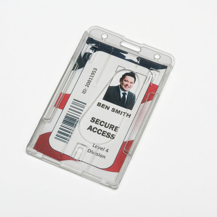 Image of Dual Card ID Holder, Vertical, Top Load, Clear